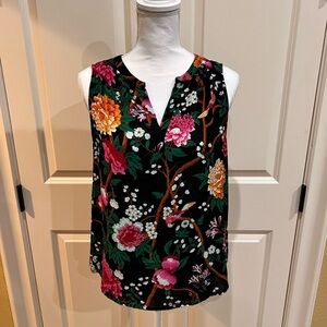 Dalia Black Blouse with Floral Print